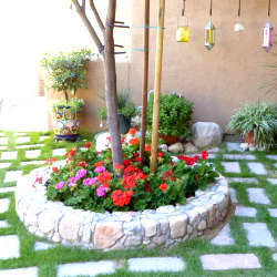 Landscaped patio